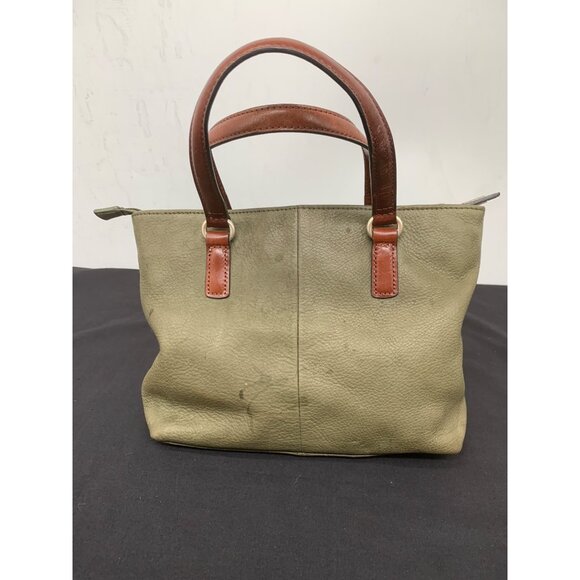 Fossil Keyper Green Brown Leather Shoulder Bag Missing Crossbody Strap - Picture 4 of 13